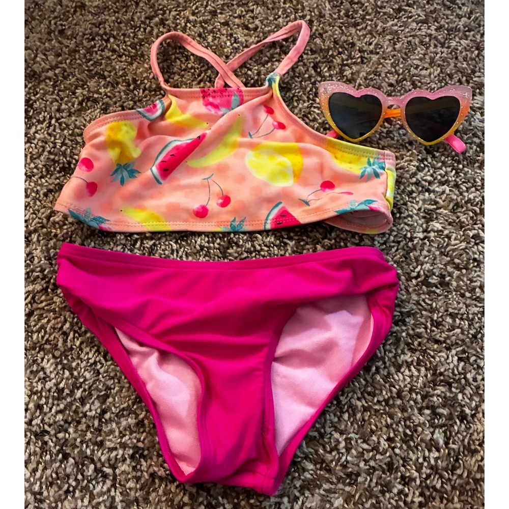 Wonder Nation-Limited Too Tankini Fruit Pattern Top & Pink Bottoms 6